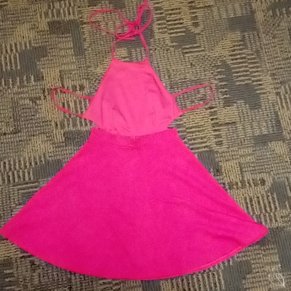 Willy Jay's Hot Pink Cocktail Dress short, zip up - Picture 2 of 2